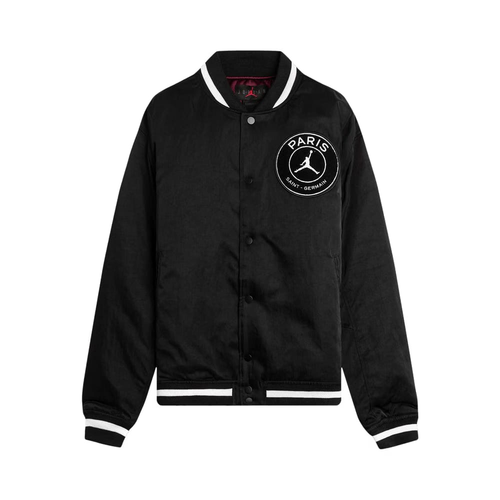 Air Jordan x PSG Varsity Jacket Black/Bordeaux/Gold/White