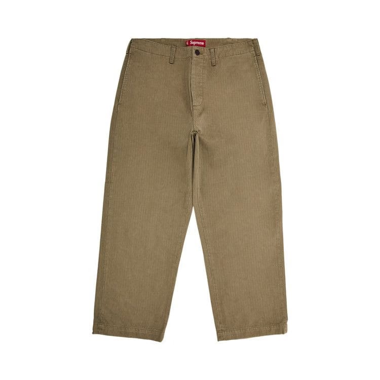 Supreme Washed Herringbone Chino Pant Olive