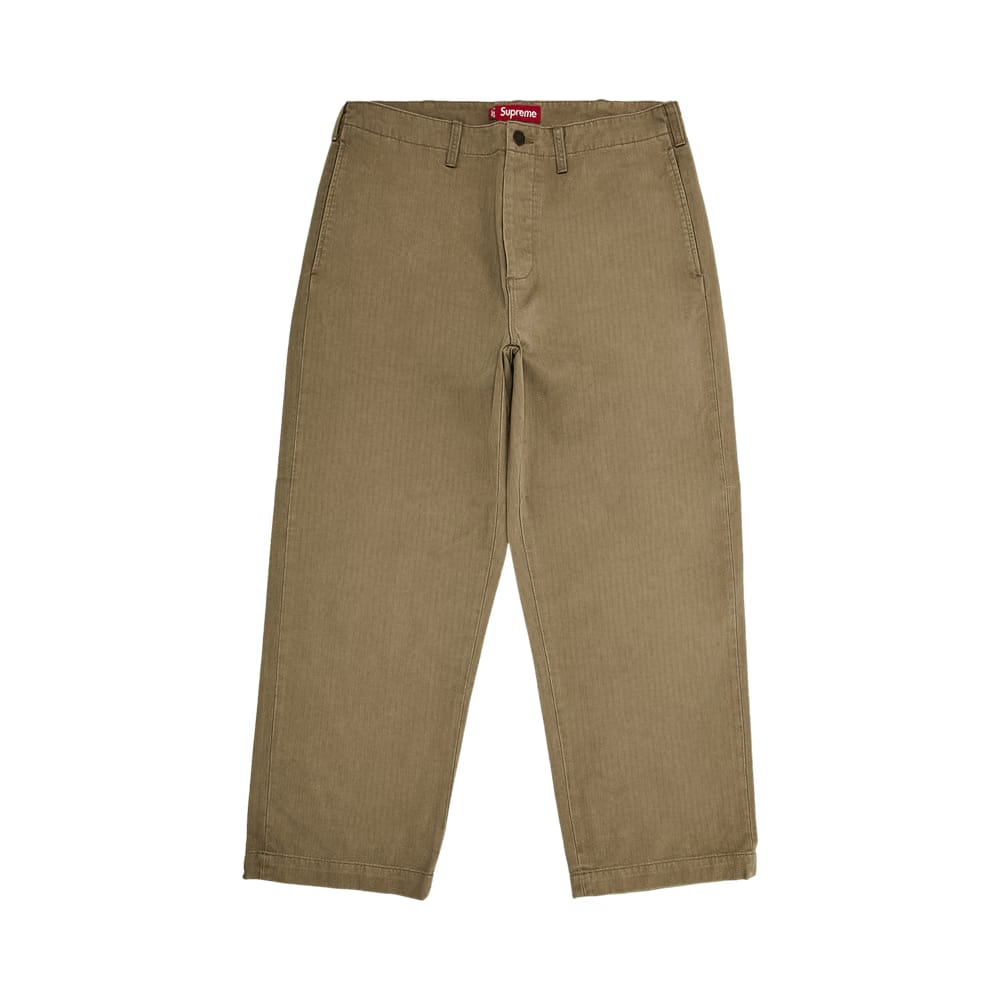 Supreme Washed Herringbone Chino Pant Olive