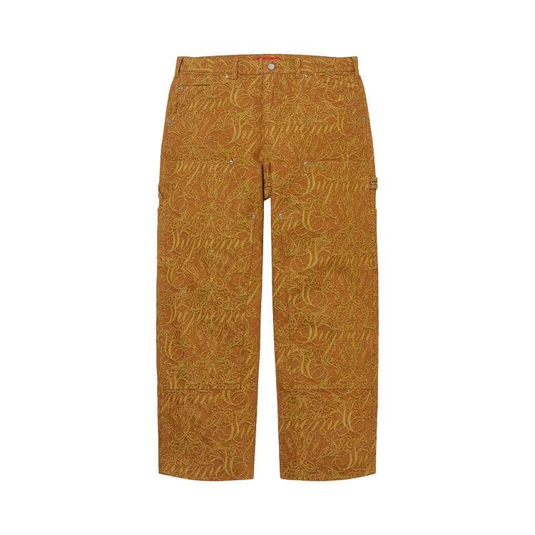 Supreme Script Jacquard Double Knee Denim Painter Pant Brown