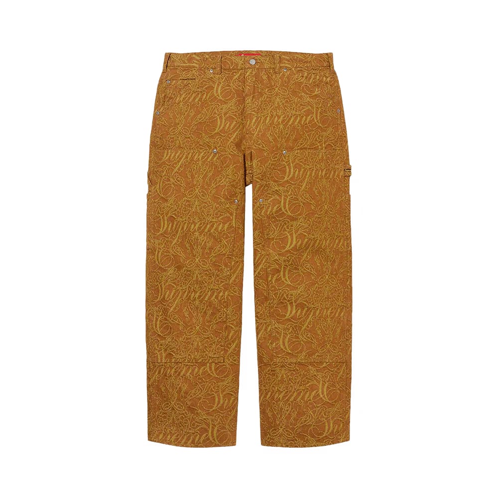 Supreme Script Jacquard Double Knee Denim Painter Pant Brown