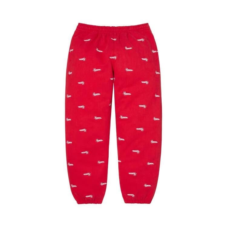 Supreme Repeat Script Sweatpant Red
