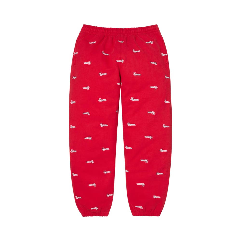 Supreme Repeat Script Sweatpant Red