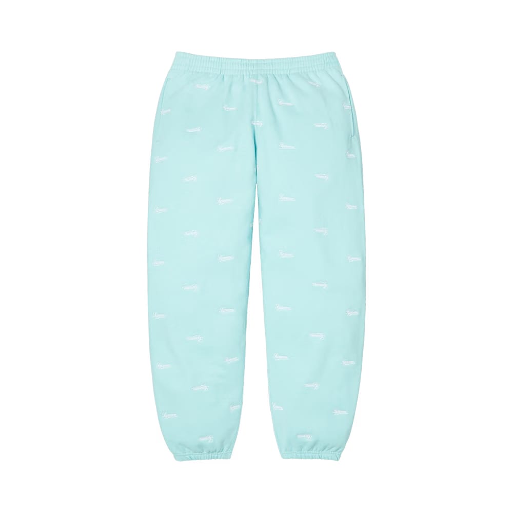 Supreme Repeat Script Sweatpant Aqua