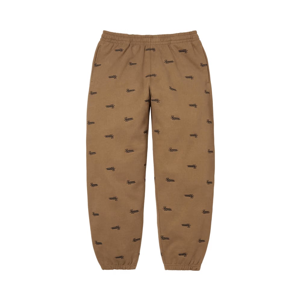 Supreme Repeat Script Sweatpant Dark Khaki