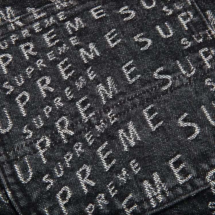 Supreme Warp Jacquard Logos Denim Painter Shorts Black