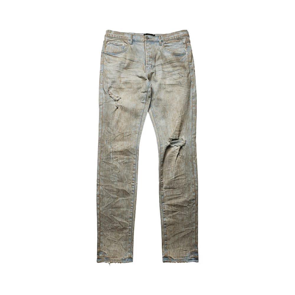 PURPLE BRAND Low Rise Skinny Leg Mud Jean Tan
