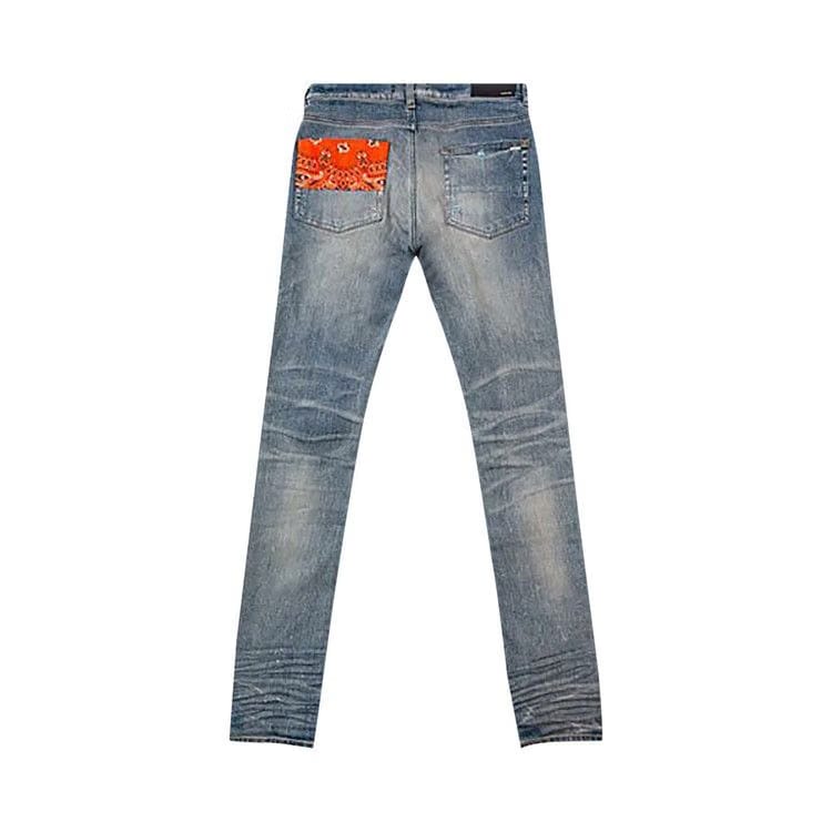 Amiri Vintage Bandana Artpatch Jean Clay Indigo