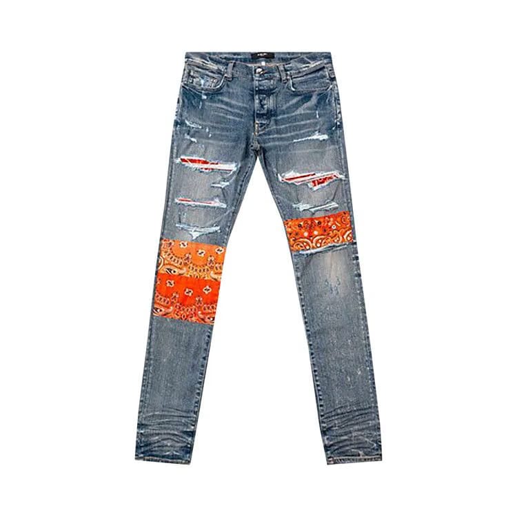 Amiri Vintage Bandana Artpatch Jean Clay Indigo