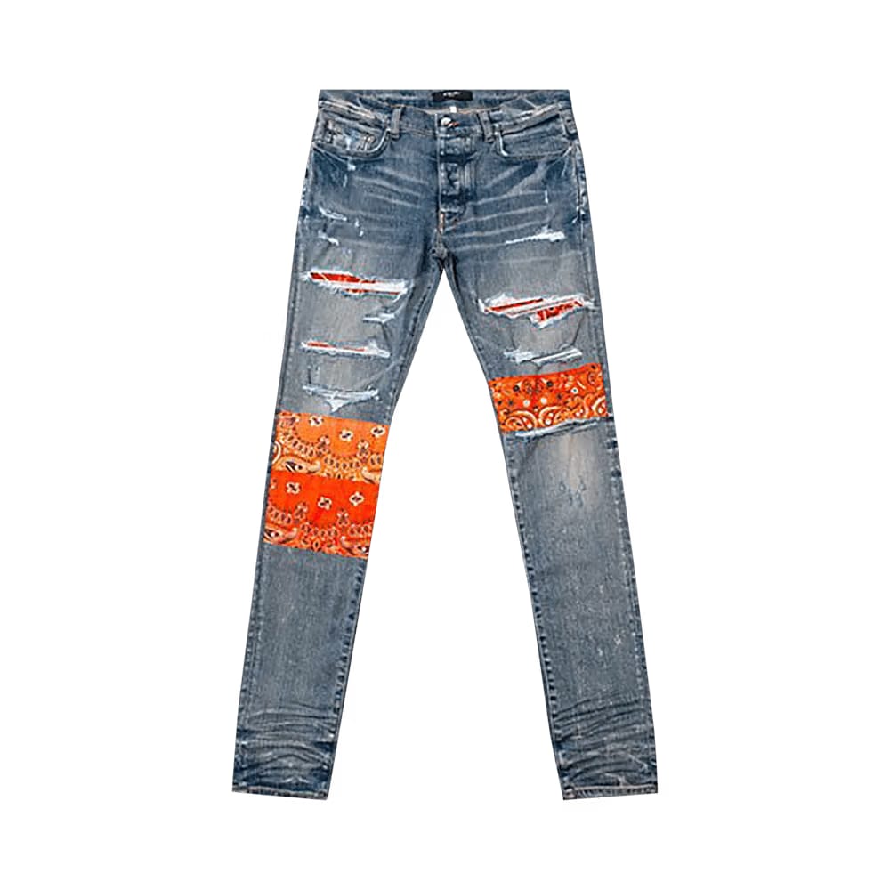 Amiri Vintage Bandana Artpatch Jean Clay Indigo