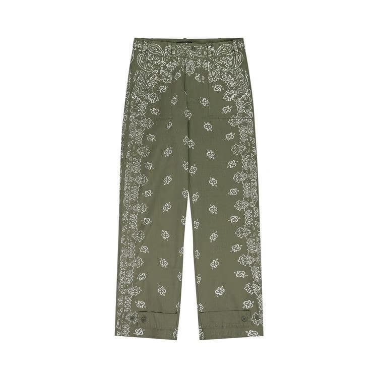 Amiri Bleached Bandana Field Cargo Pants Green