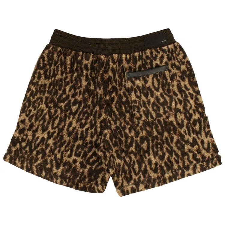 Amiri Leopard Print Fleece Shorts Multicolor