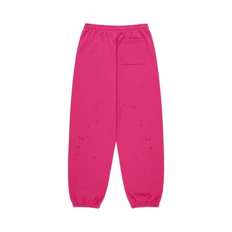 Sp5der Rhinestone Silk Sweatpant Pink