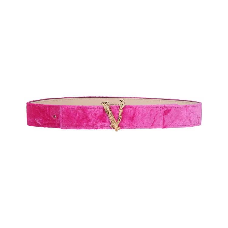Versace Virtus Velvet Belt Glossy Pink/Gold