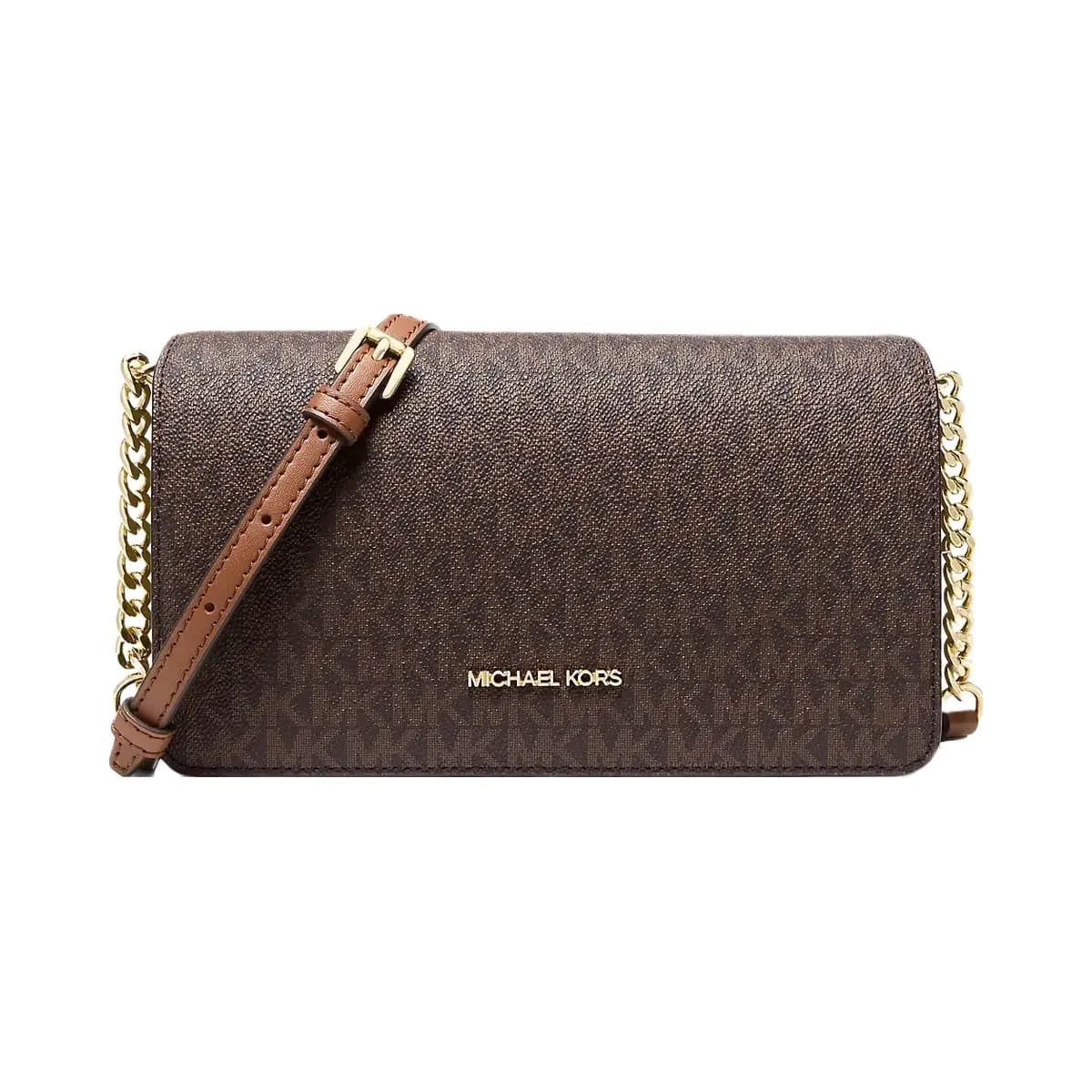 Michael Kors Jet Set Medium Signature Logo Crossbody Bag Brown
