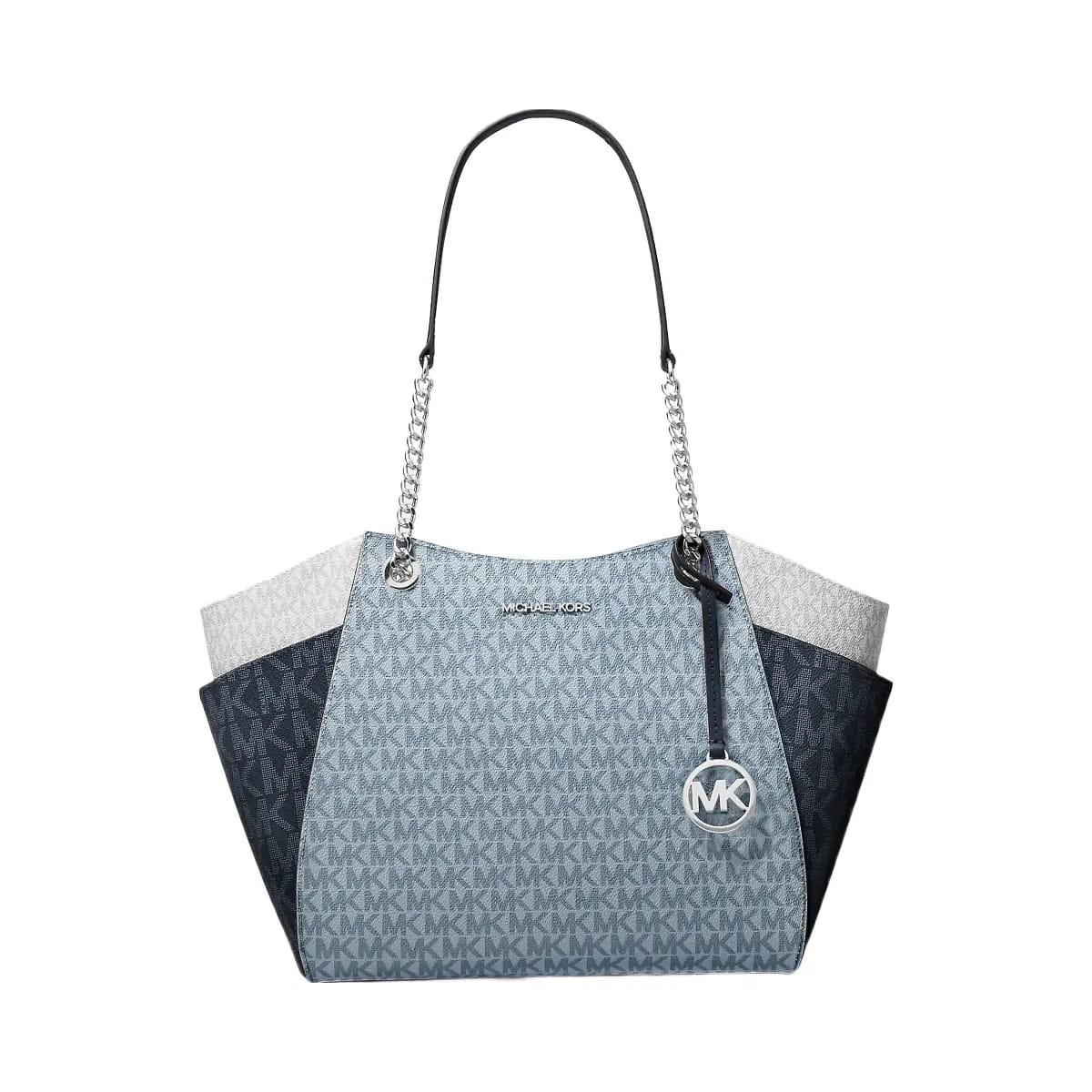 Michael Kors Jet Set Large Color-Block Signature Logo Shoulder Bag Admirl Multi