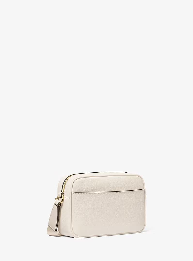 Michael Kors Jet Set Travel Medium Leather Messenger Bag Lt Cream