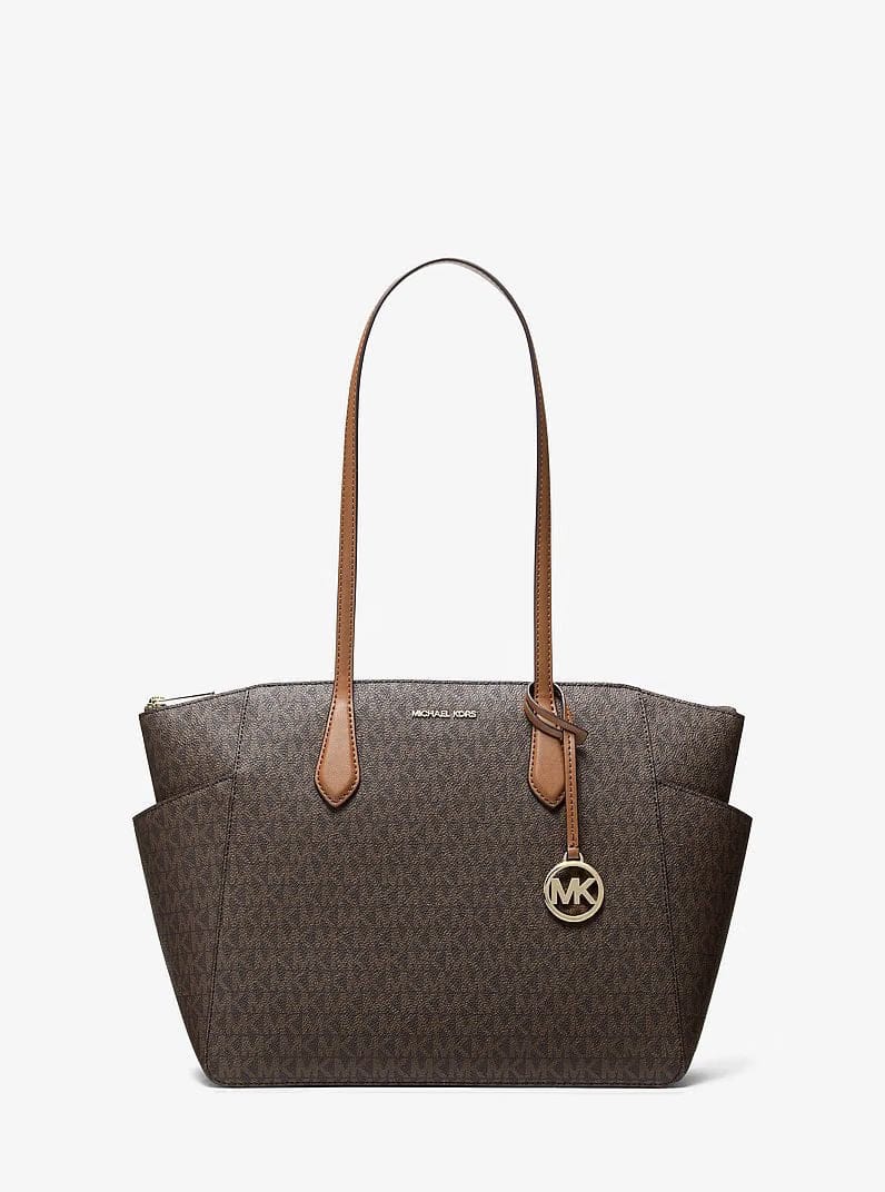Michael Kors Marilyn Medium Signature Logo Tote Bag Brown