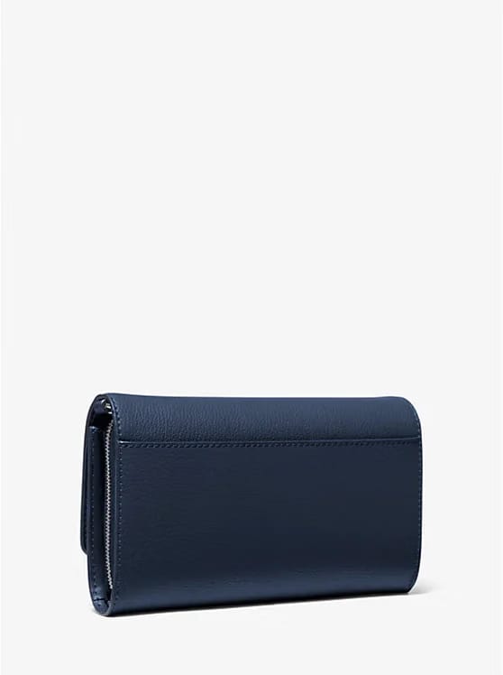 Michael Kors Jet Set Large Leather Crossbody Bag Navy