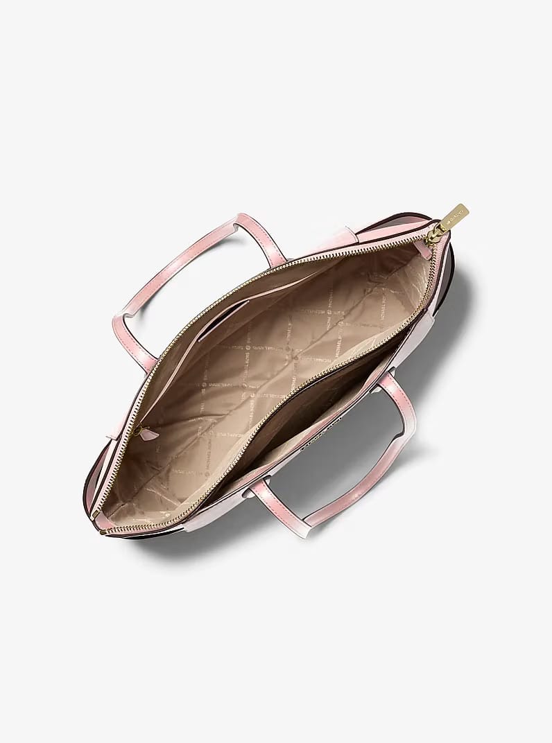 Michael Kors Marilyn Medium Saffiano Leather Tote Bag Powder Blush