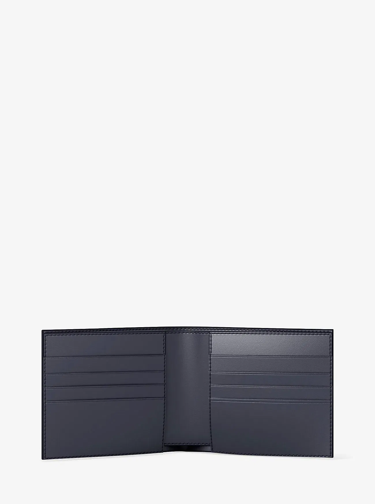 Michael Kors Pebbled Leather Billfold Wallet and Signature Logo Card Case Gift Set Admrl-Plblue