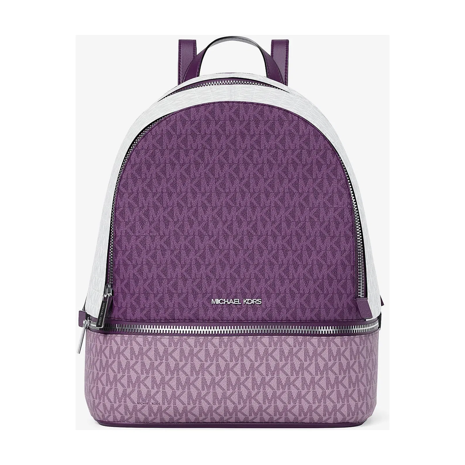 Michael Kors Rhea Medium Color-Block Signature Logo Backpack Dark Purple Ml