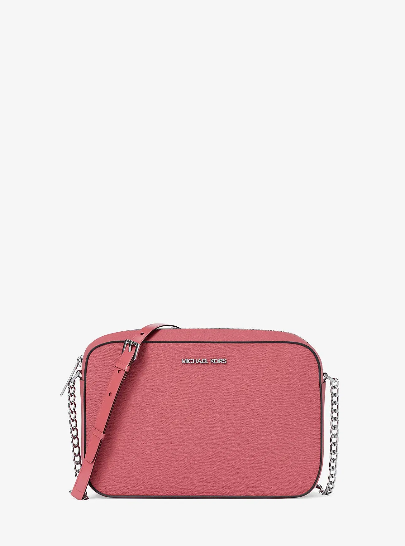 Michael Kors Jet Set Large Saffiano Leather Crossbody Bag Hibiscus