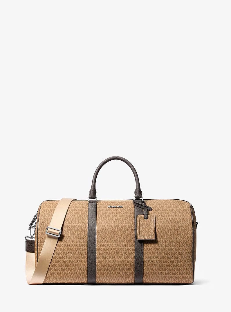 Michael Kors Harrison Logo Weekender Bag Camel