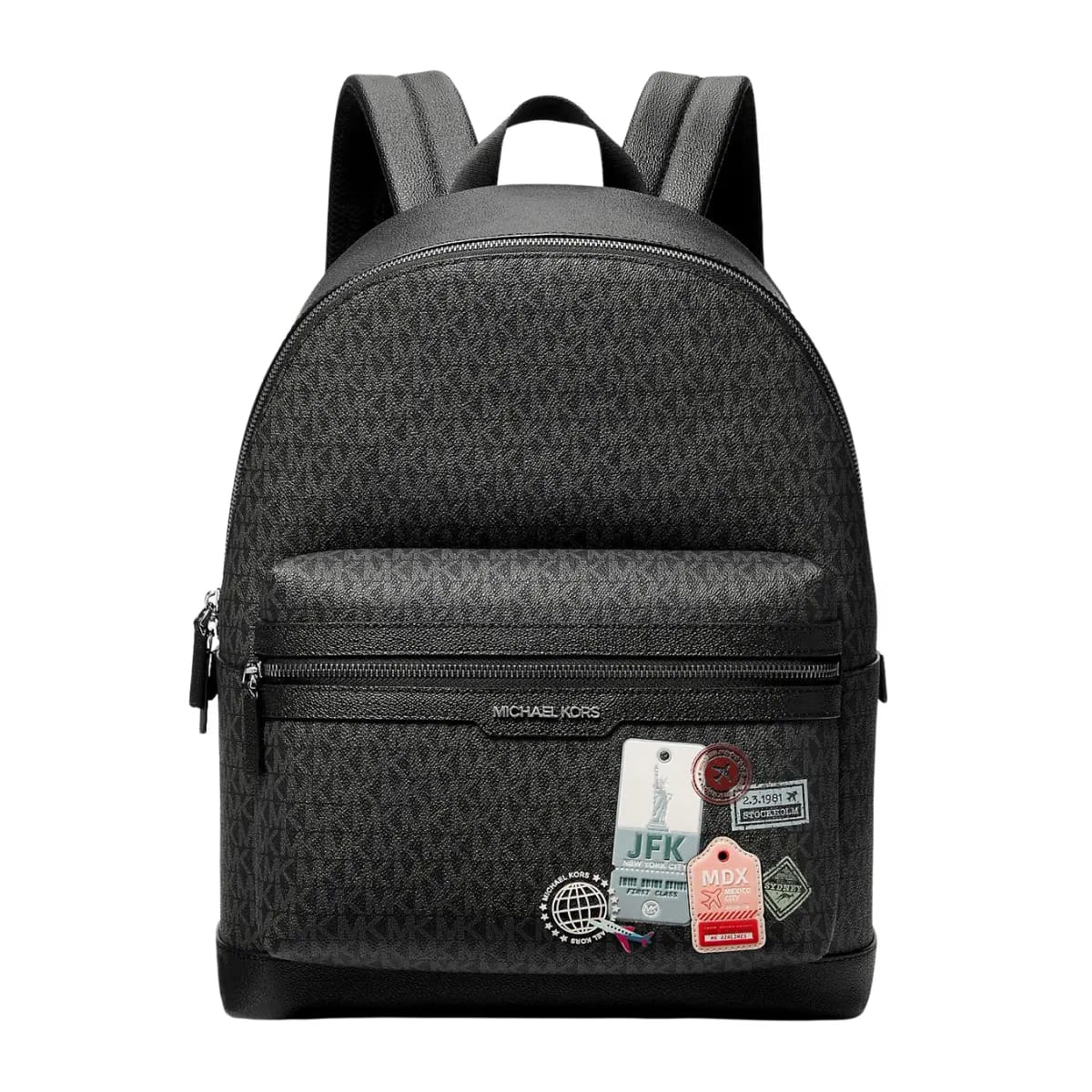 Michael Kors Embellished Medium Cooper Signature Logo Backpack Black