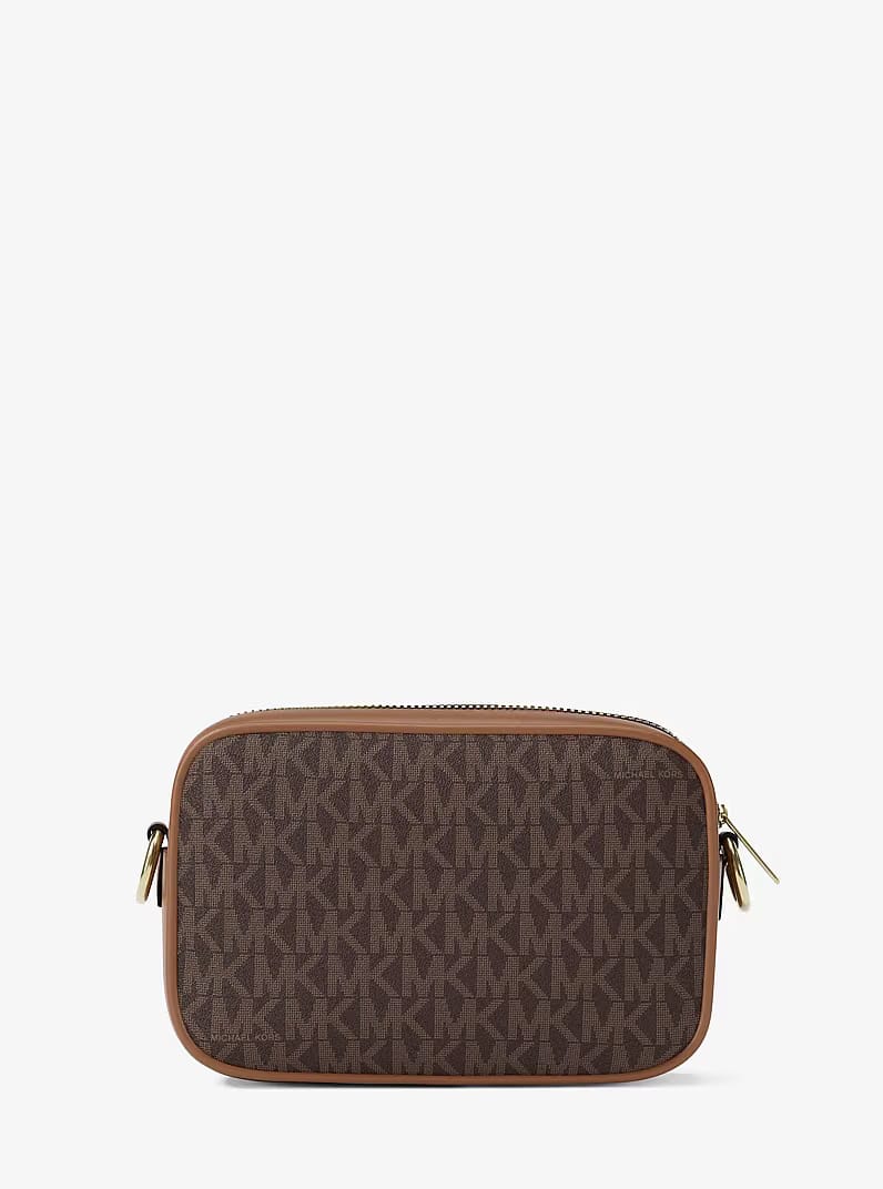 Michael Kors Jet Set Small Signature Logo Camera Crossbody Bag Brown