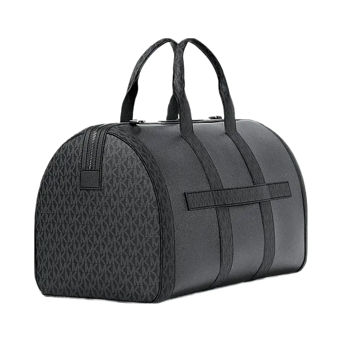 Michael Kors Cooper Pebbled Leather and Signature Logo Duffel Bag Black