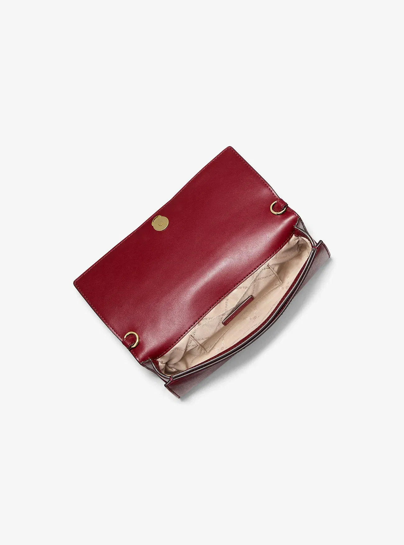 Michael Kors Jet Set Medium Leather Clutch Cherry