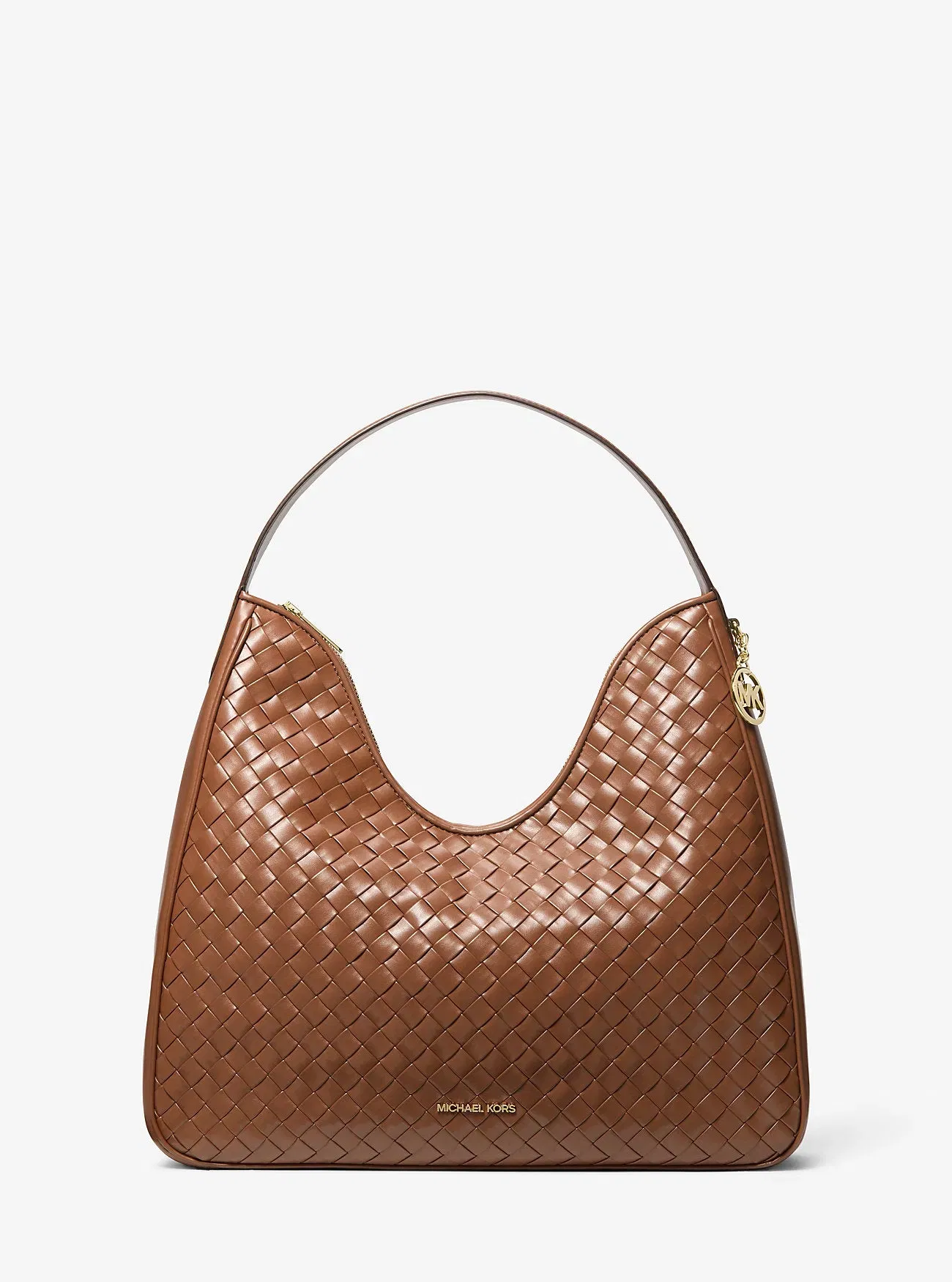 Michael Kors Nayla Medium Woven Shoulder Bag Luggage