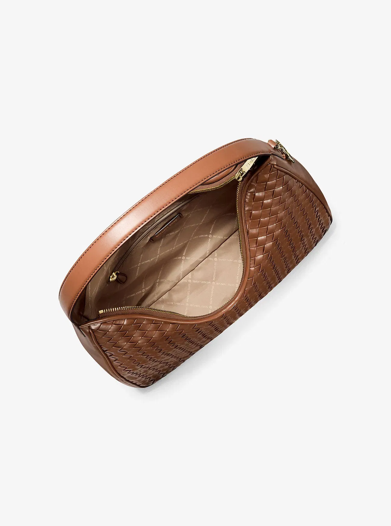 Michael Kors Nayla Medium Woven Shoulder Bag Luggage