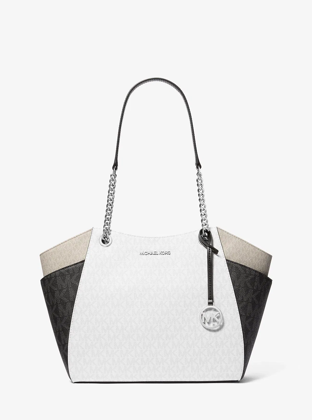Michael Kors Jet Set Large Color-Block Signature Logo Shoulder Bag Opwht Multi