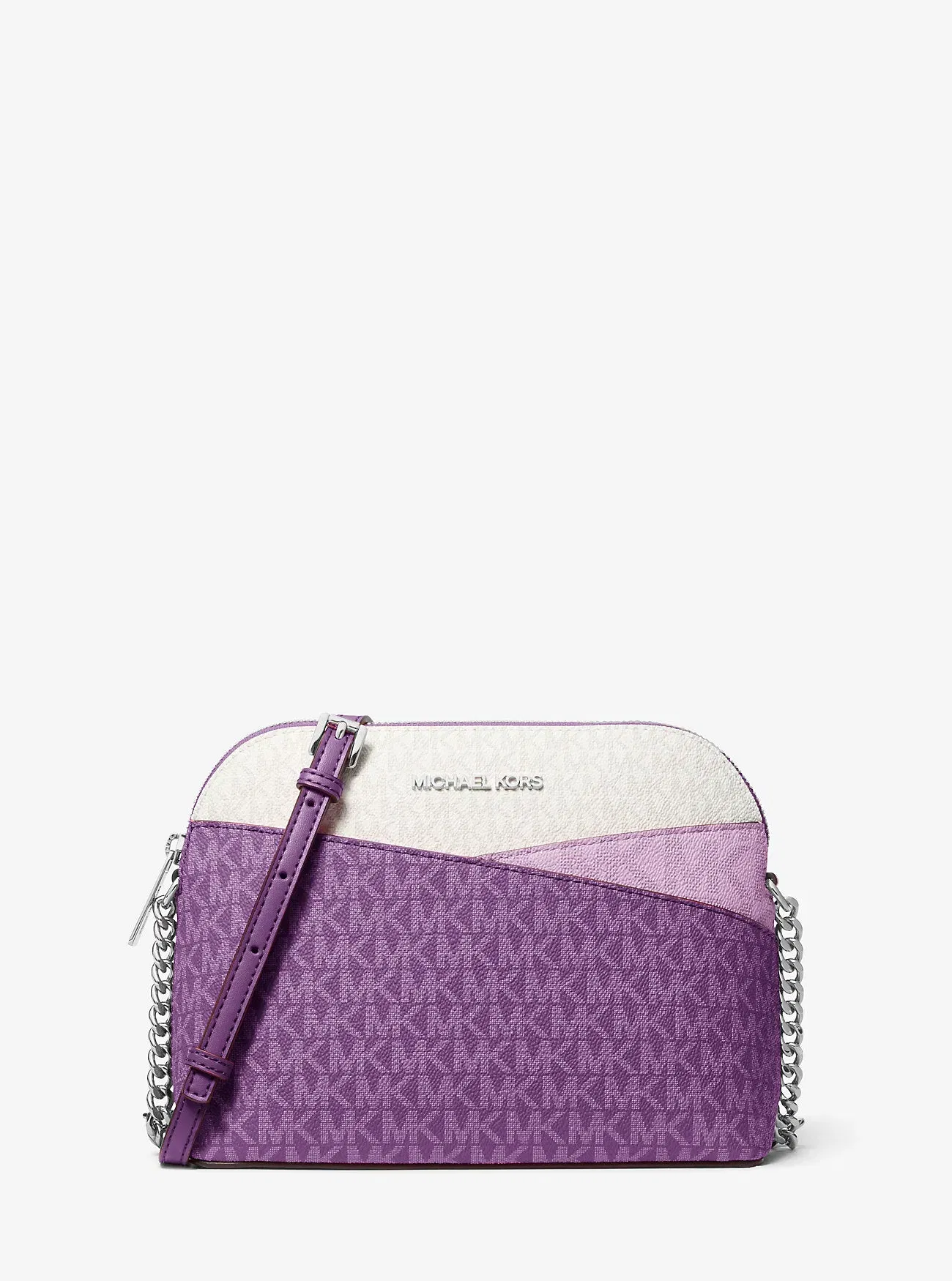 Michael Kors Jet Set Travel Color-Block Signature Logo Crossbody Bag Dark Purple Ml