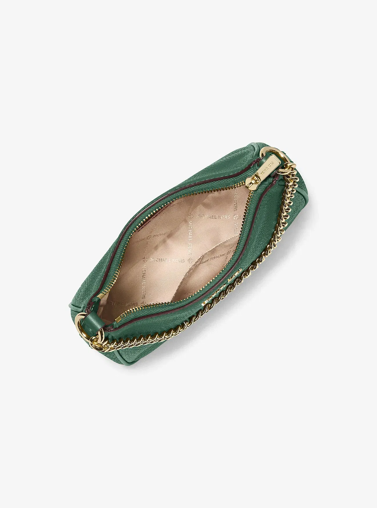 Michael Kors Jet Set Travel Pebbled Leather Convertible Crossbody Bag Moss