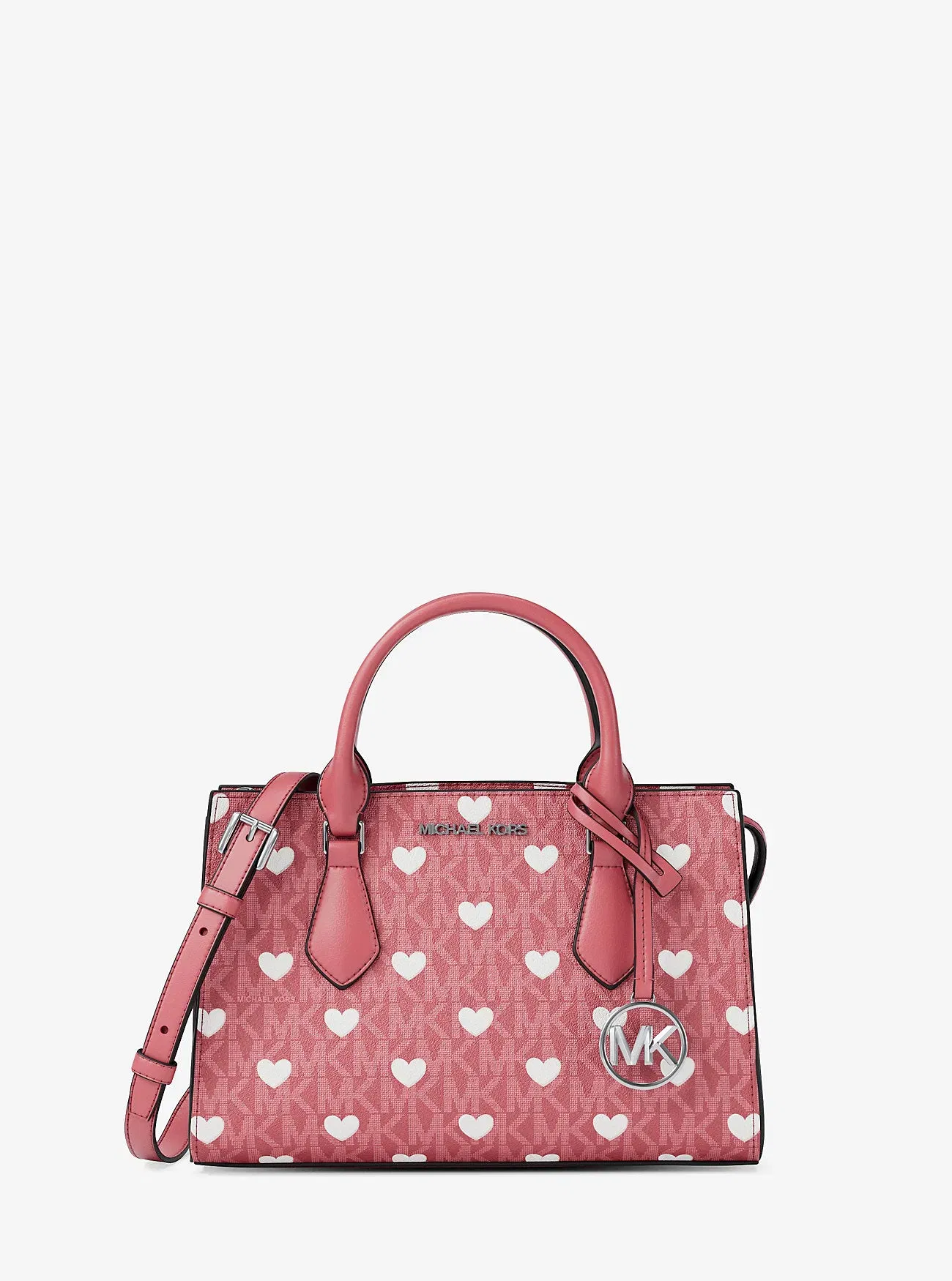 Michael Kors Sheila Small Embellished Signature Logo Satchel Hibiscus