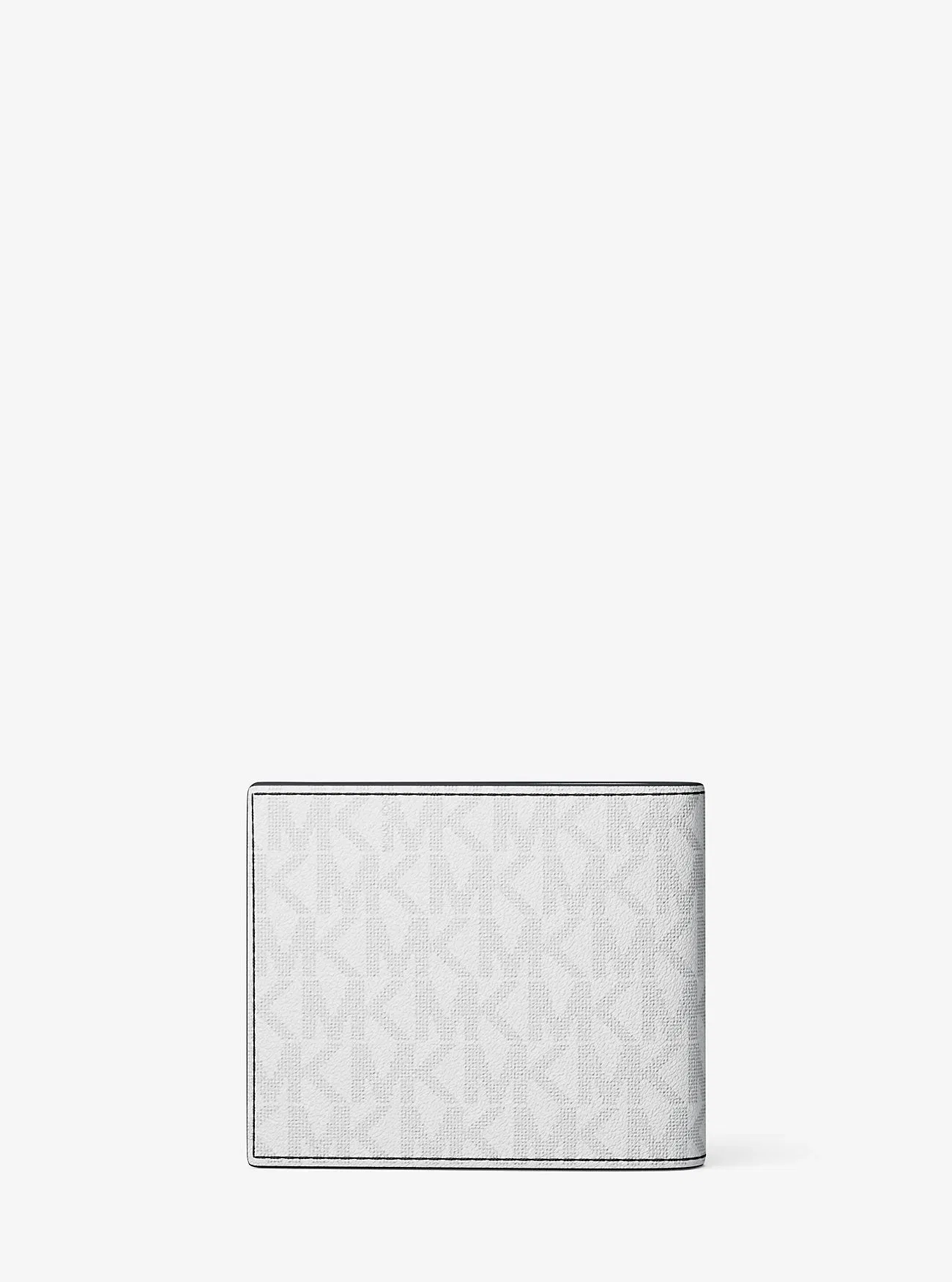 Michael Kors Cooper Embellished Signature Logo Billfold Wallet Bright Wht