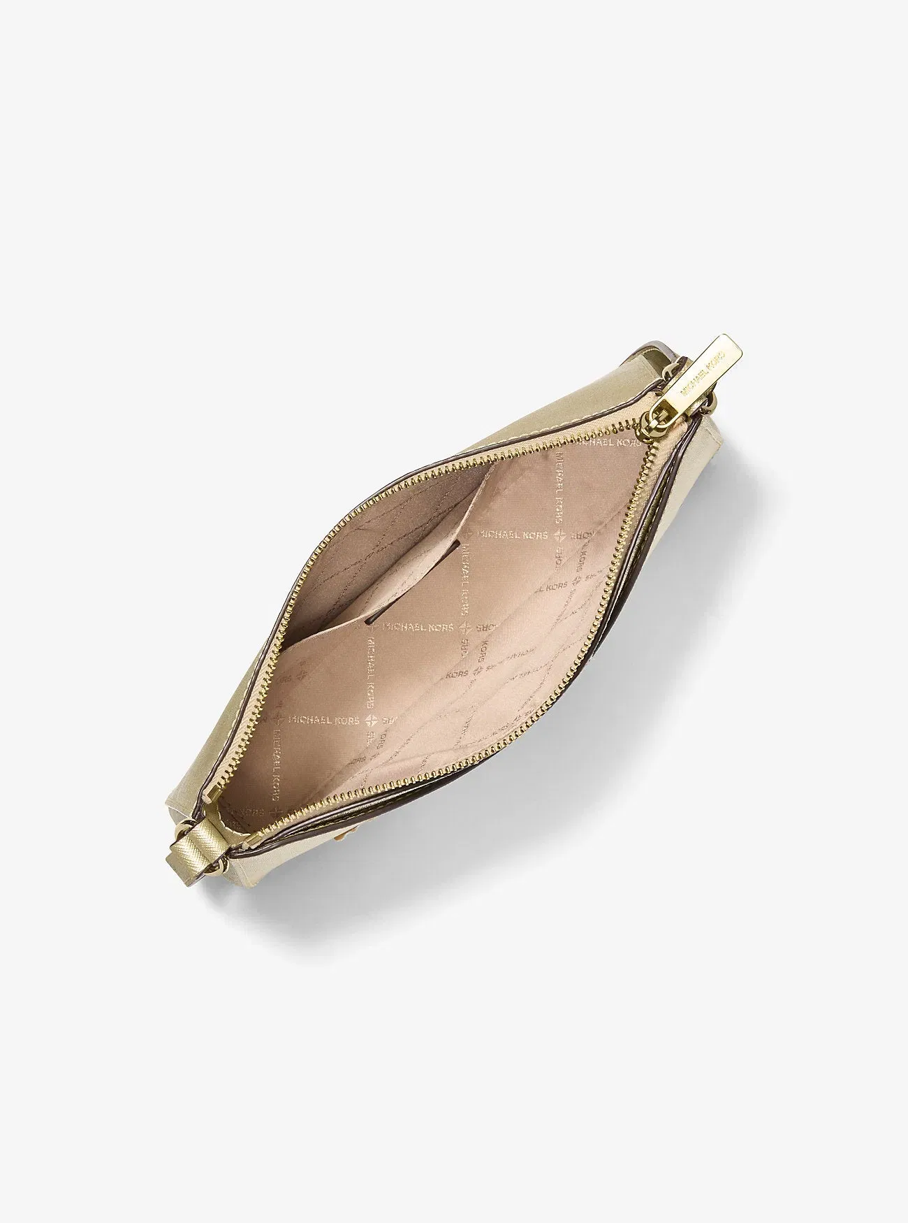 Michael Kors Arden Medium Metallic Crossbody Bag Pale Gold