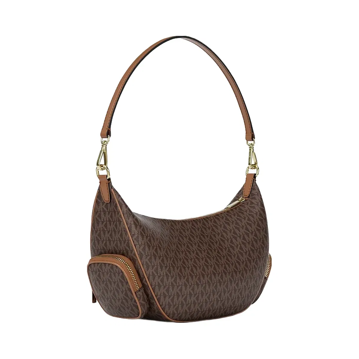 Michael Kors Merritt Medium Signature Logo Convertible Shoulder Bag Brown