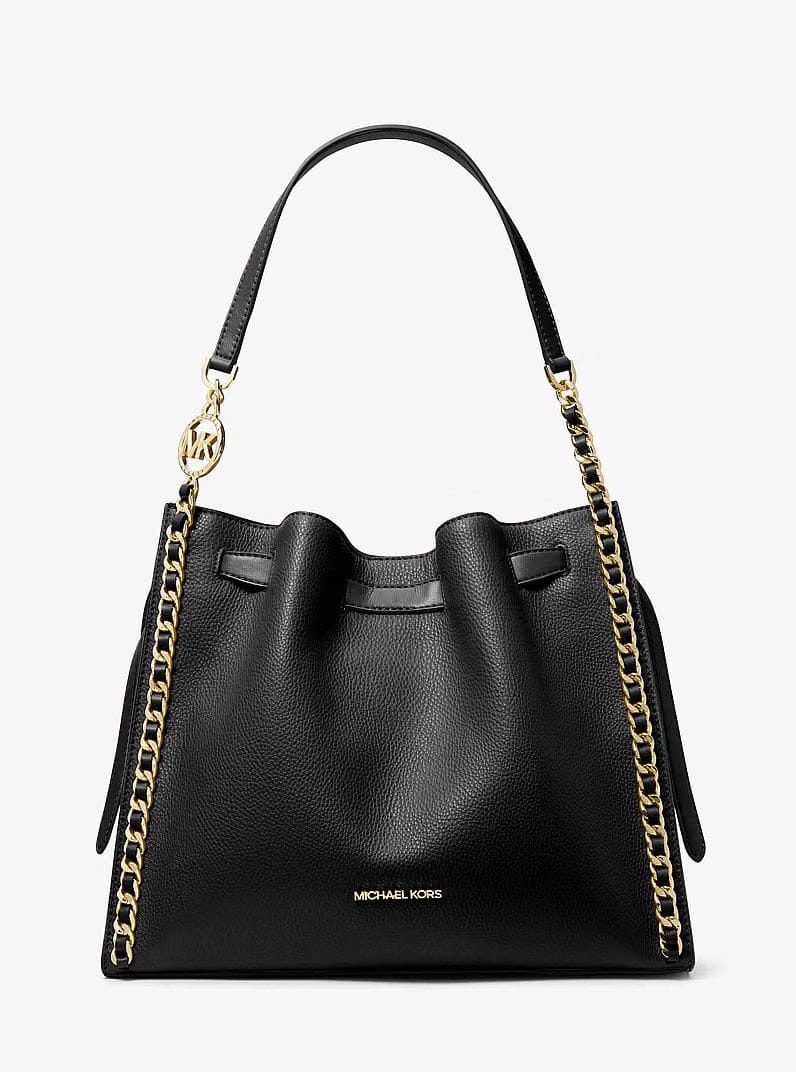 Michael Kors Mina Large Chain Shoulder Bag Black