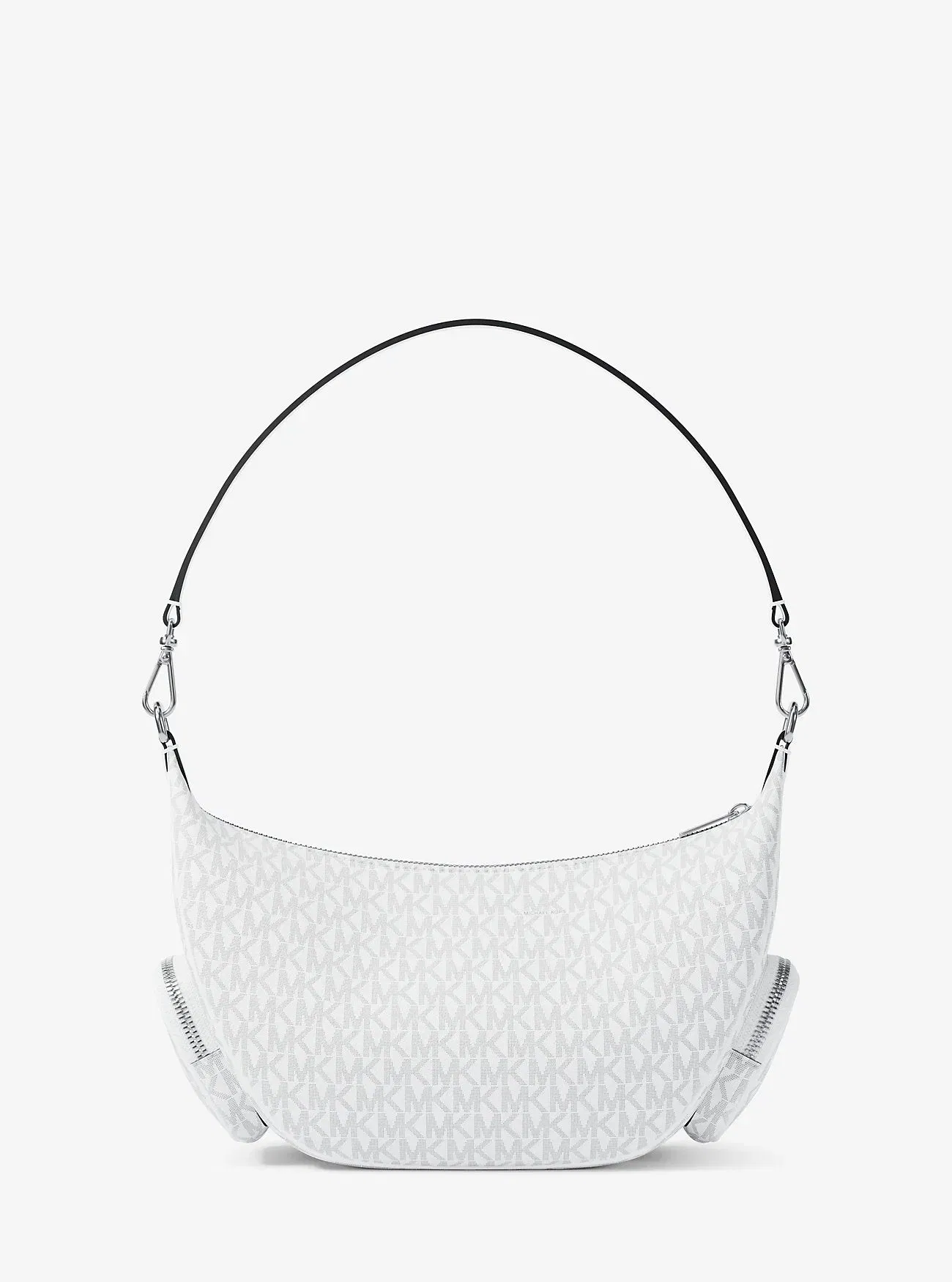 Michael Kors Merritt Medium Signature Logo Convertible Shoulder Bag Optic White