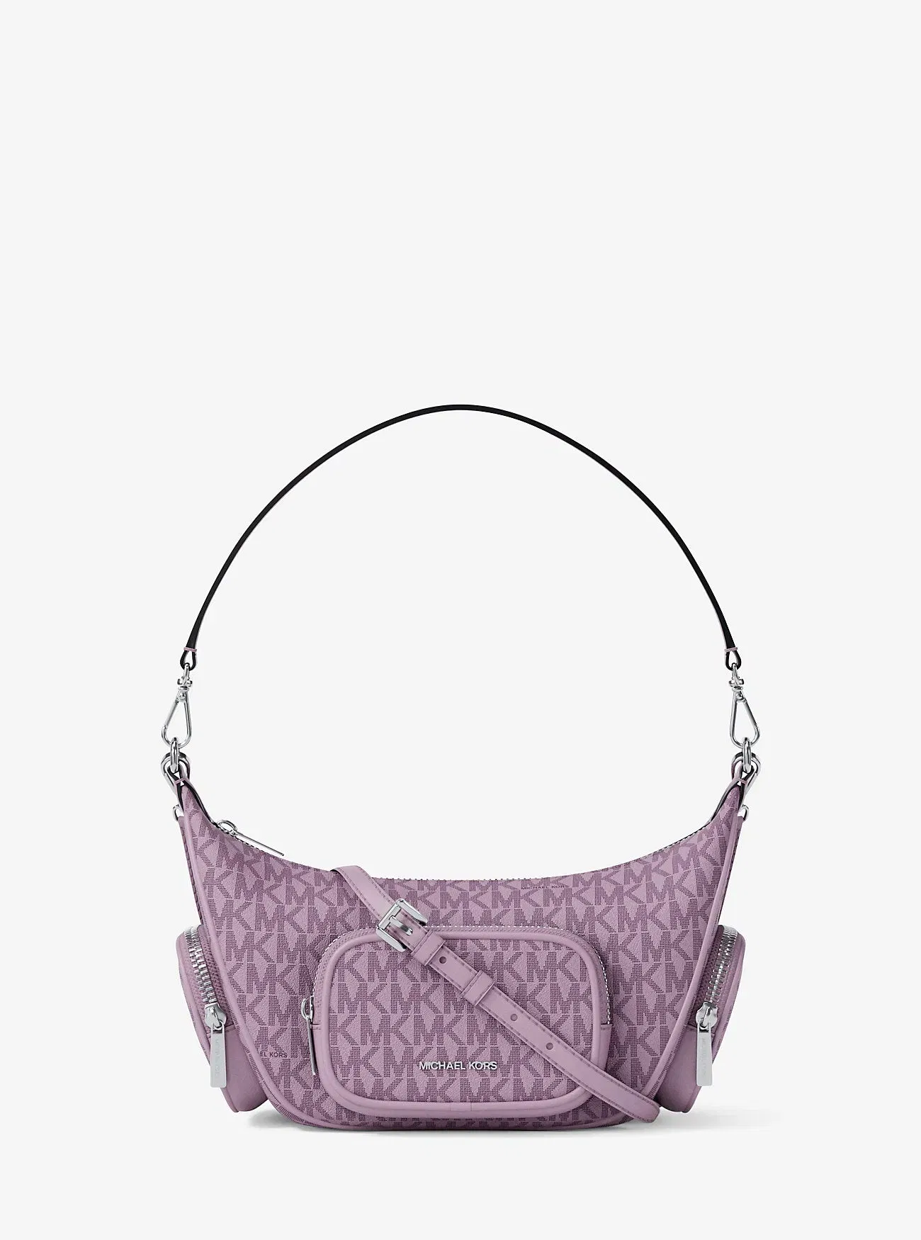 Michael Kors Merritt Small Signature Logo Convertible Shoulder Bag Lt Quartz