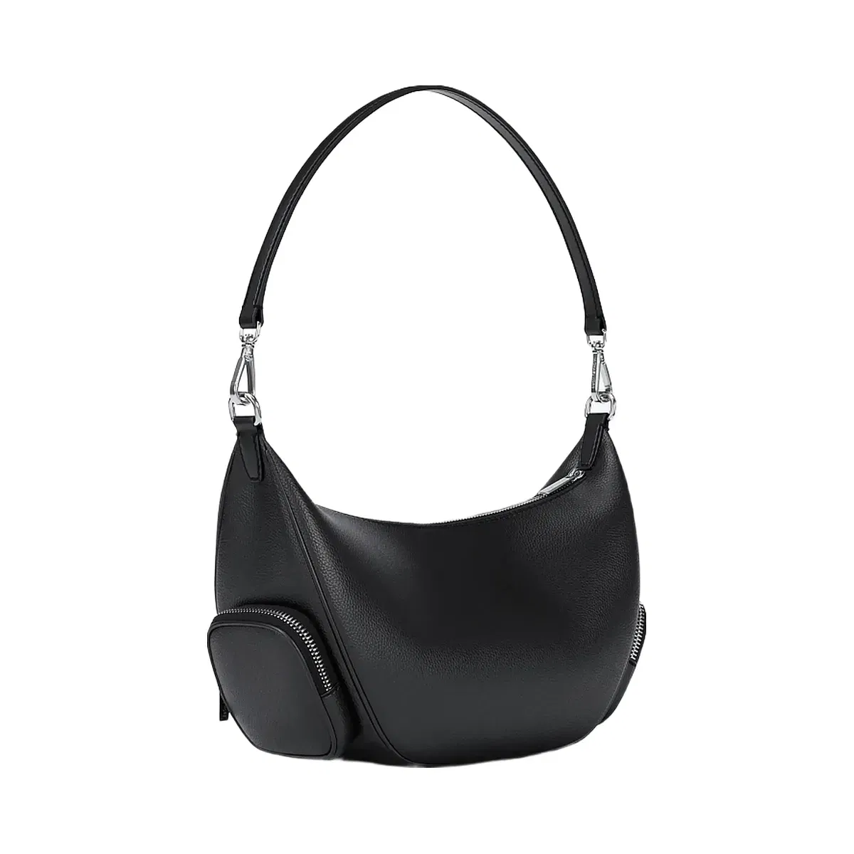 Michael Kors Merritt Medium Pebbled Leather Convertible Shoulder Bag Black