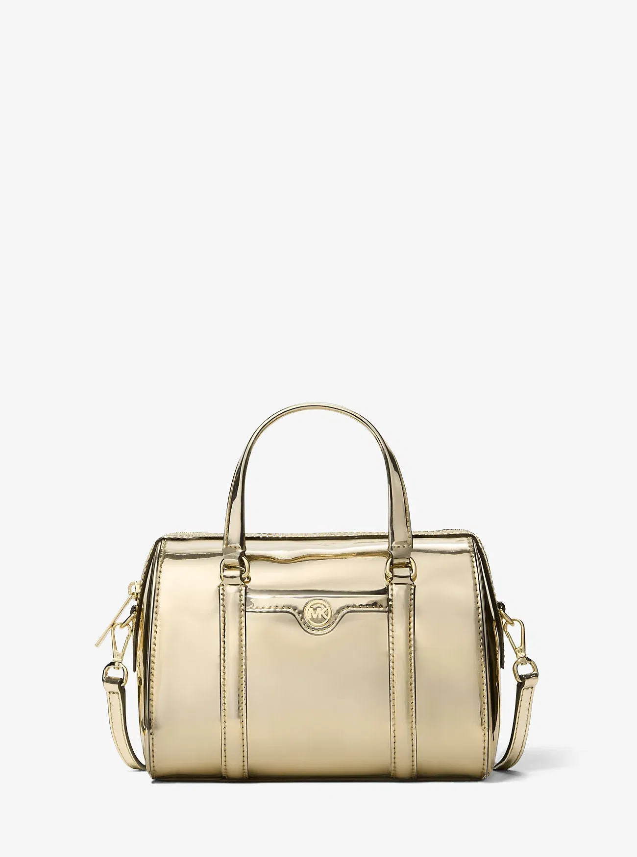 Michael Kors Jet Set Small Metallic Convertible Crossbody Bag Pale Gold