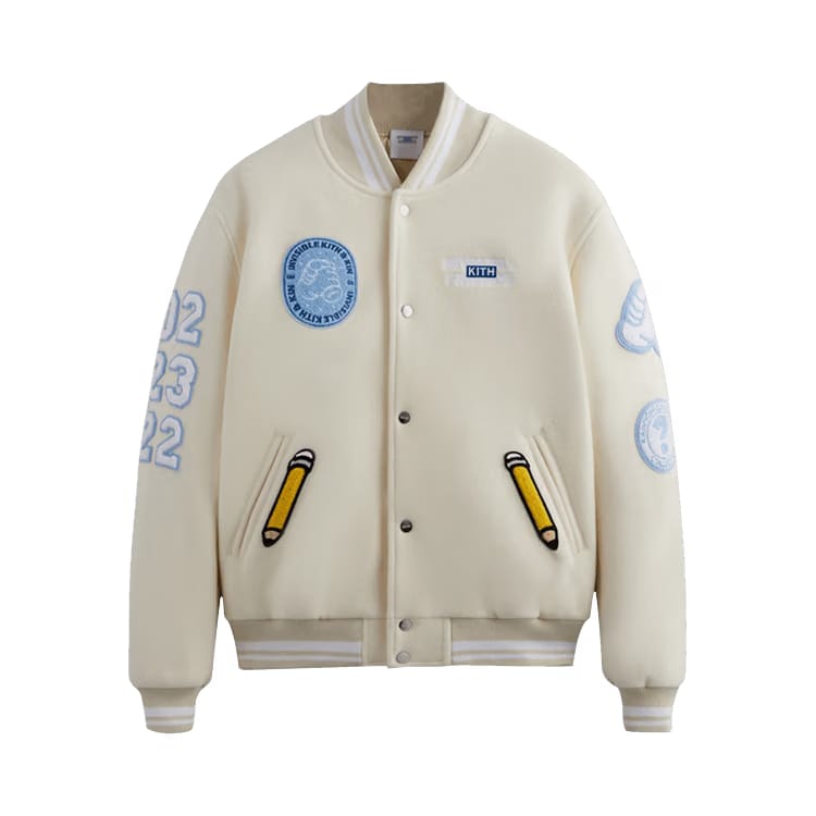 KITH x invisible friends スタジャン Kith X Invisible Friends Manteco Wool Varsity Jacket Sandrift