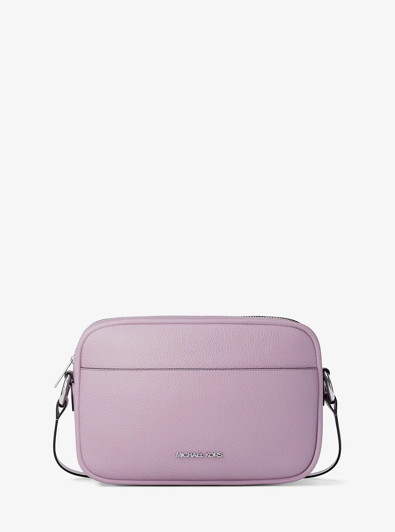 Michael Kors Jet Set Pebbled Leather Camera Crossbody Bag Lt Quartz