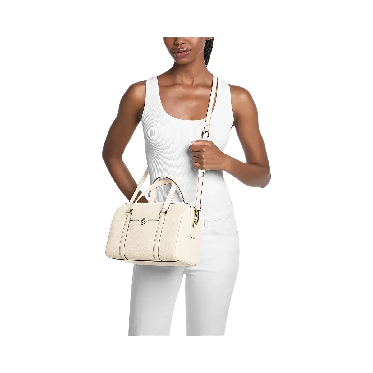 Michael Kors Jet Set Medium Satchel Lt Cream