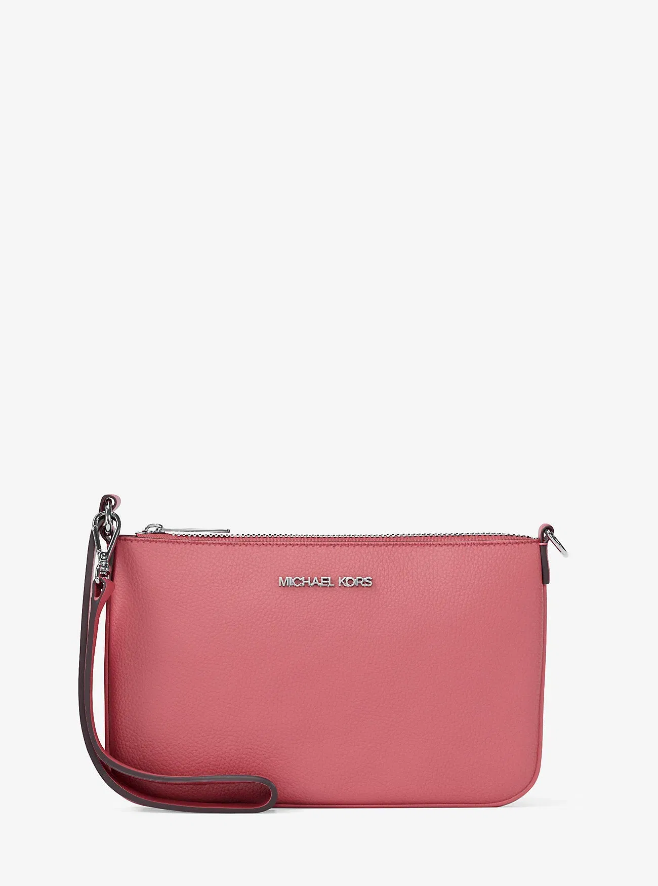 Michael Kors Jet Set Small Pebbled Leather Convertible Wristlet Hibiscus